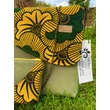 Fleur de mariage-hamvas zöld egyedi oldaltáska afrikai anyagból