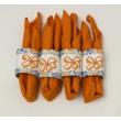 13 részes textil étkező garnitúra szett narancssárga virágos keresztszemes motívummal, 4 fő részére 