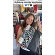 Adinkra mintás kézitáska fekete steppelt textilbőrrel