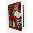 Afrikai színkavalkád-piros2 mintás maradékmentes határidő napló borító A5 méretre