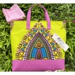 Nagy méretű pink dashiki mintás kézitáska