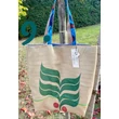 Kávé,-és kakaóbab zsákjából készült nagy méretű bevásárló táska, shopper