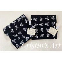 Fekete alapon fehér koponyás textil szalvéta