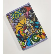 Afrikai színkavalkád-lila mintás maradékmentes határidő napló borító A5 méretre