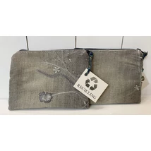 Csillogó ezüst szállal átszőtt szürke, hímzett farmer neszi, bármitartó Csillogó ezüst szállal átszőtt szürke, hímzett farmer neszi, bármitartó