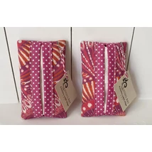 Pink mintás textil papír zsebkendő tartó