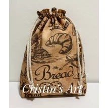 Rusztikus mintás kenyér és pékárú frissen tartó zsák, kis méret