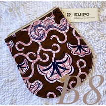 Cserélhető fedél bézs hátitáskához barna/rózsaszín csipke mintás afrikai anyagból