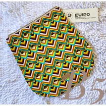 Cserélhető fedél bézs hátitáskához sárga cikkcakk mintás afrikai anyagból