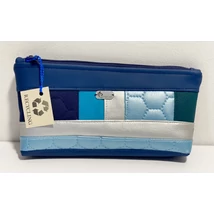 Kék asszimetrikus  maradékmentes textilbőr neszeszer