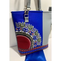 Kék dashiki mintás kézitáska dupla cserélhető pánttal