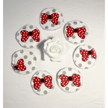 Piros masnis 7 darabos mosható arctisztító korong szett tüll tasakban