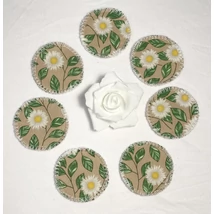 Fehér margarétás 7 darabos mosható arctisztító korong szett tüll tasakban