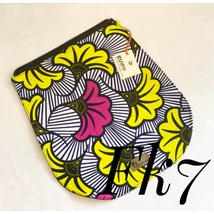 Cserélhető fedél fekete hátitáskához pink-sárga mintás afrikai anyagból