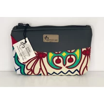 Csillogó mintás közepes méretű neszeszer fekete textilbőrrel