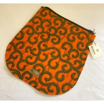 Cserélhető fedél fekete hátitáskához narancs kacska mintás afrikai anyagból