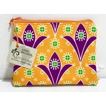 Kis méretű neszeszer lila virágos afrikai vászonból