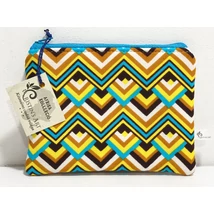 Kis méretű neszeszer cikkcakk mintás afrikai vászonból