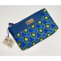 Kéklő arany- közepes méretű csillogó neszeszer vegán bőrrel