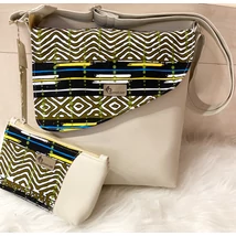 Bogolán mintás oldaltáska ajándék neszeszerrel Bogolán mintás oldaltáska ajándék neszeszerrel