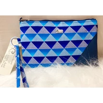 Ezüstös csillogás- egyedi koktéltáska sötétkék színű textilbőrrel