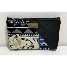 Adinkra mintás közepes méretű neszeszer fekete steppelt textilbőrrel