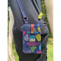 Afrikai tűzijáték-telefontartó-pénztárca, fesztiválos kistáska 