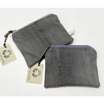 Kis méretű neszi-bármitartó szürke újrahasznosított farmerből