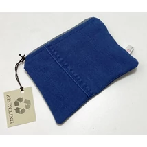 Kis méretű neszi-bármitartó acélkék újrahasznosított farmerből