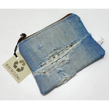 Kis méretű neszeszer újrahasznosított szakadt farmerből