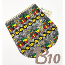 Afrikai házikók-bogolán mintás fedél bézs cserélhető fedelű hátitáskához