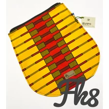 Sárga-piros afrikai mintás fedél fekete cserélhető fedelű hátitáskához