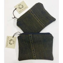 Kis méretű neszeszer-bármitartó sötétbarna újrahasznosított farmerből 