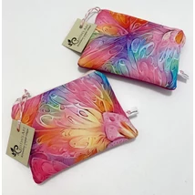 Pink szivárványos-virágos vízlepergető kis neszeszer