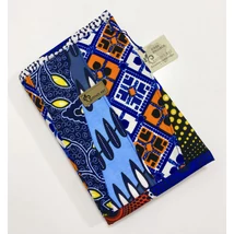 Afrikai színkavalkád-kék mintás maradékmentes határidő napló borító A5 méretre