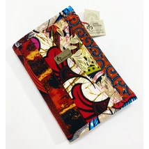 Afrikai színkavalkád-piros mintás maradékmentes határidő napló borító A5 méretre