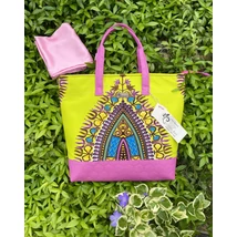 Nagy méretű pink dashiki mintás kézitáska