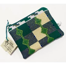 Zöld arany csillogós kente mintás kis méretű neszeszer Zöld arany csillogós kente mintás kis méretű neszeszer