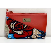 Afrika rózsája-közepes méretű neszeszer piros vegán bőrrel