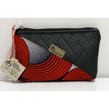 Tüzes Afrika-közepes méretű neszeszer fekete steppelt vegán bőrrel Tüzes Afrika-közepes méretű neszeszer fekete steppelt vegán bőrrel