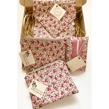 Vintage stílusú, bordó kis rózsás Zero Waste ajándékcsomag 2.