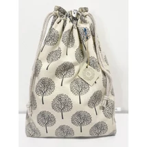 Szürke fa mintás mosható kenyeres zsák, nagy méret