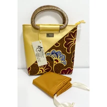 Fleur de mariage-egyedi kézitáska metál sárga textilbőrrel