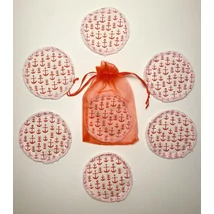 Kis piros horgonyos arctisztító korongok tüll tasakban