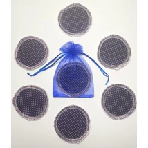 Sötétkék tűpöttyös arctisztító korongok tüll tasakban