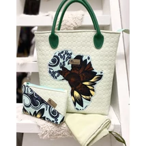 Szívemben Afrika-halvány pisztácia elegáns kézitáska neszeszerrel