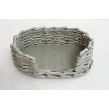 Szürke papír fonott arctisztító korong tartó, dupla szetthez,vízálló