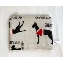 Mini neszi, bármitartó, fekete kutyák dekorvászon