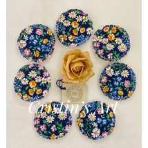 Virágos rét sötétkék alapon mosható arctisztító korongok