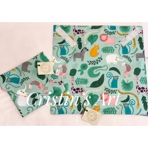 Textil szalvéta rózsaszín tukánokkal és szafari állatokkal Textil szalvéta rózsaszín tukánokkal és szafari állatokkal